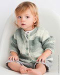 Breipatroon Babyvest gebreid in ribbel- en tricotsteek