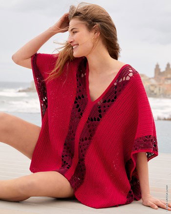 poncho met v-hals