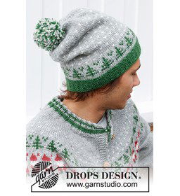 Muts met kerstboompatroon gemaakt van Drops Karisma