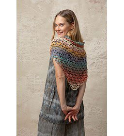 Driehoege sjaal gemaakt van Lang Yarns Paradise