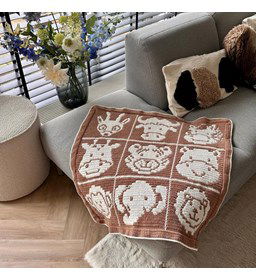 Safari avontuur mozaiek deken gemaakt van Haaknaalden