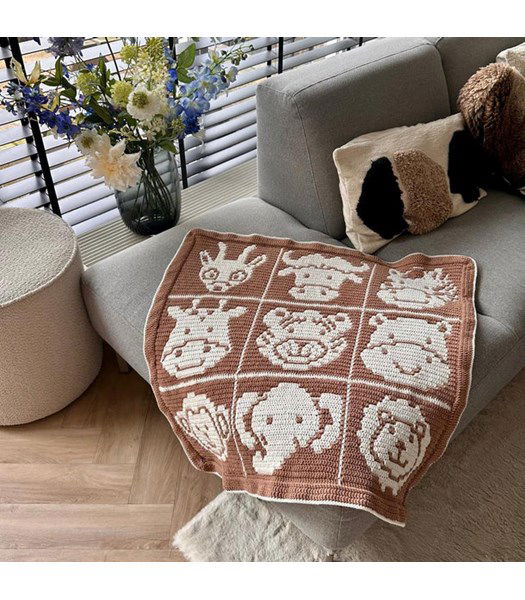 Haakpatroon Safari avontuur mozaiek deken