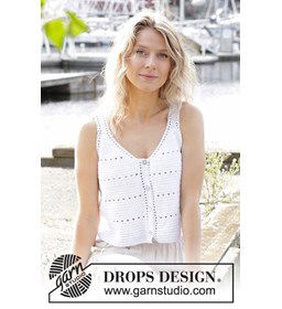 Maansteen Top V-hals gemaakt van Drops Safran