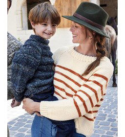 Jongenstrui met boucle effect gemaakt van Breinaalden zonder knop