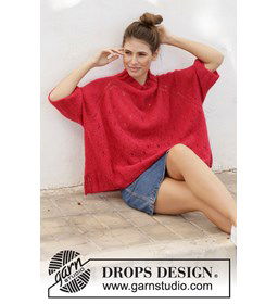 Poncho gemaakt van Drops Brushed Alpaca Silk