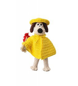 Hond Gromit met regenjas gemaakt van Scheepjes Catona 25 en 10 gram