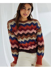 Damestrui met gekleurde golvende banen