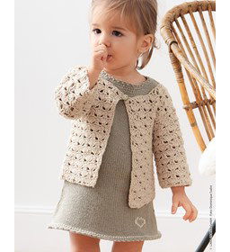 Mouwloos jurkje voor peuter gemaakt van Lana Grossa Soft Cotton