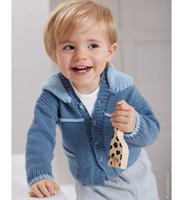 Vest met in kleur aftekende randjes gemaakt van Lana Grossa Elastico