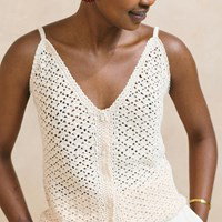 Damestopje met knoopsluiting