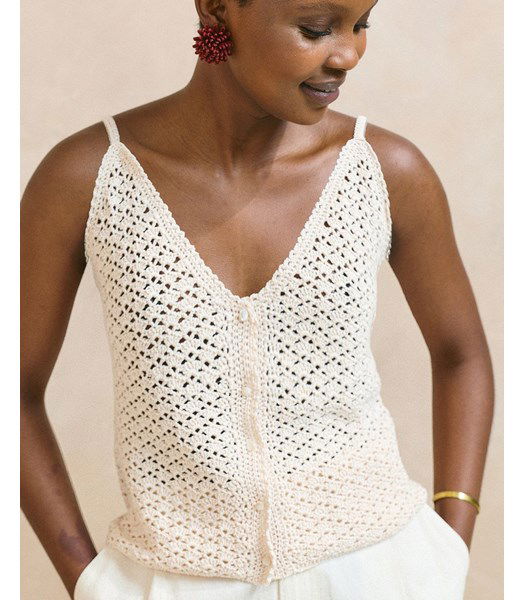 Haakpatroon Damestopje met knoopsluiting