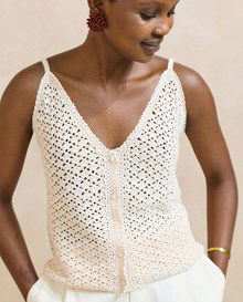 Damestopje met knoopsluiting