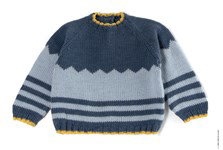 Breipatroon babytrui met streeppatroon en zigzag