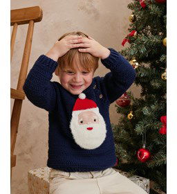 Kindertrui Arsene met kerstman gemaakt van knopen