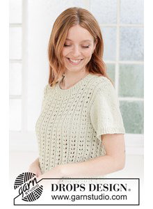 Luchtige damestop met kantpatroon van katoenmix