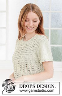 Luchtige damestop met kantpatroon van katoenmix