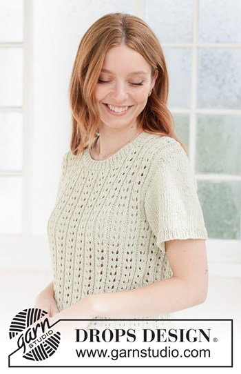 Luchtige damestop met kantpatroon van katoenmix