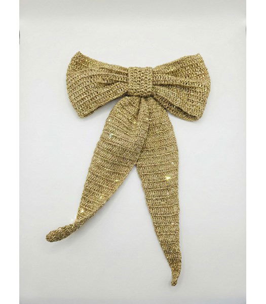 Haakpatroon Gouden Kerststrik - DIY Kerstdecoratie