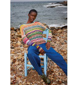 Dametrui met kabelpatroon gemaakt van Boeken Lang Yarns