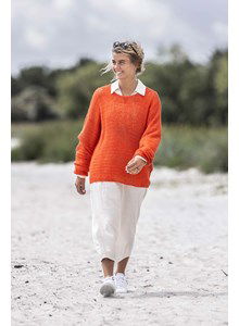 Damestrui met wijde en brede ronde halsboord