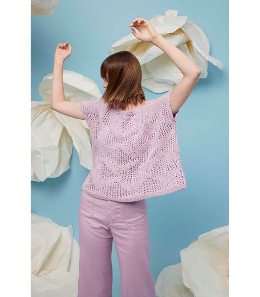 Breipatroon Recht damesshirt Rosalind in driehoekig ajourpatroon