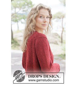 Spiced Cranberry cardigan gemaakt van Drops Alpaca