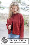 Breipatroon Spiced Cranberry cardigan van andere kant