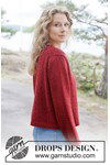 Breipatroon Spiced Cranberry cardigan van andere kant