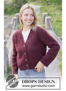 Breipatroon top-down damesvest met punnikrand gemaakt van Drops Alpaca