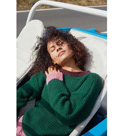 Damestrui met ribbelpatroon gemaakt van Lang yarns Poseidon