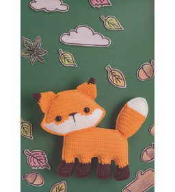 Platte gehaakte vos gemaakt van Scheepjes Catona 25 en 10 gram