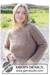 Breipatroon damestrui met raglan en kabels van andere kant