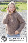 Breipatroon damestrui met raglan en kabels van andere kant