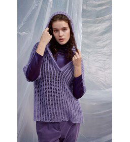 Open trui met capuchon gemaakt van Lang Yarns Mohair Luxe