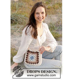 Schoudertas met omavierkant gemaakt van Drops Paris