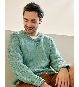 Herentrui in tricotsteek gemaakt van Rondbreinaald nr 6,5