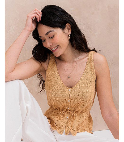 Breipatroon dameshemdje Lison met taillekoordje