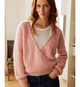 Damestrui Henriette met overslag gemaakt van Phildar Phil Mohair Soie Lurex