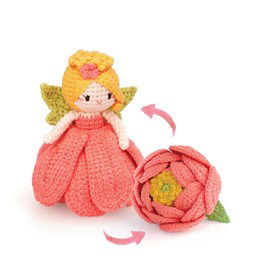 Omkeerbare pioenfee gemaakt van Scheepjes Catona 25 en 10 gram