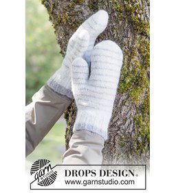 gestreepte gevilte herenwanten van wol en alpaca gemaakt van Drops Lima