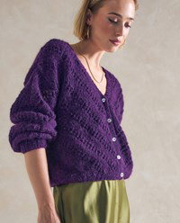 damesvest met diagonaal ajourpatroon
