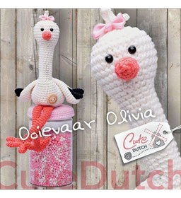 Haakpatroon knuffeldier ooievaar gemaakt van ogen