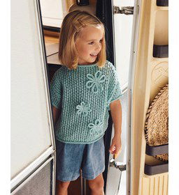 Top met punnik bloemen gemaakt van Phildar Phil Coton 3