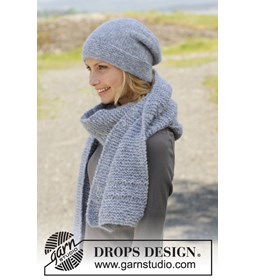 Gebreide muts en sjaal in ribbelst met gevallen st van Air