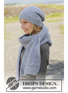 Gebreide muts en sjaal in ribbelst met gevallen st van Air
