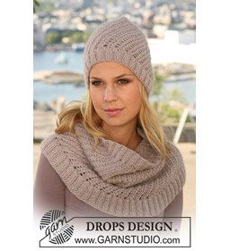 Muts en halswarmer. gemaakt van Drops Kid Silk