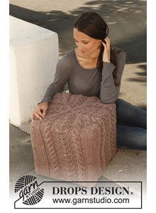 Gebreide hoes voor een poef 