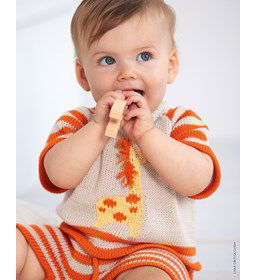 Babyshirt met Giraf gemaakt van Lana Grossa Elastico