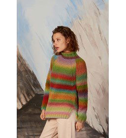 Damestrui met hoge kraag gemaakt van Lang Yarns Orion