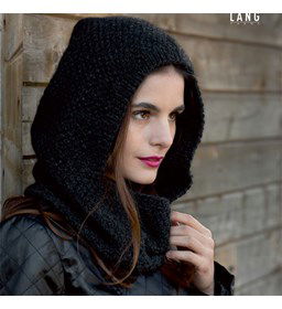 Kapsjaal gemaakt van Lang Yarns Malou Light uni en color